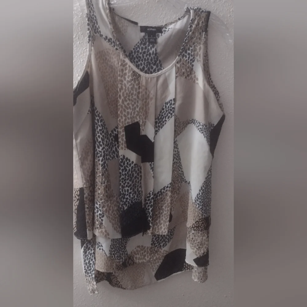 Alfani women's pullover leopard print sleeveless blouse sz 4 - Picture 4 of 6